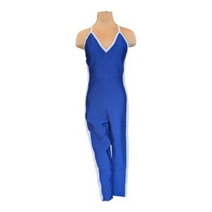 Sporty Jumpsuit Stretch Material Juniors Size Medium Blue Y2K Minimalist Casual